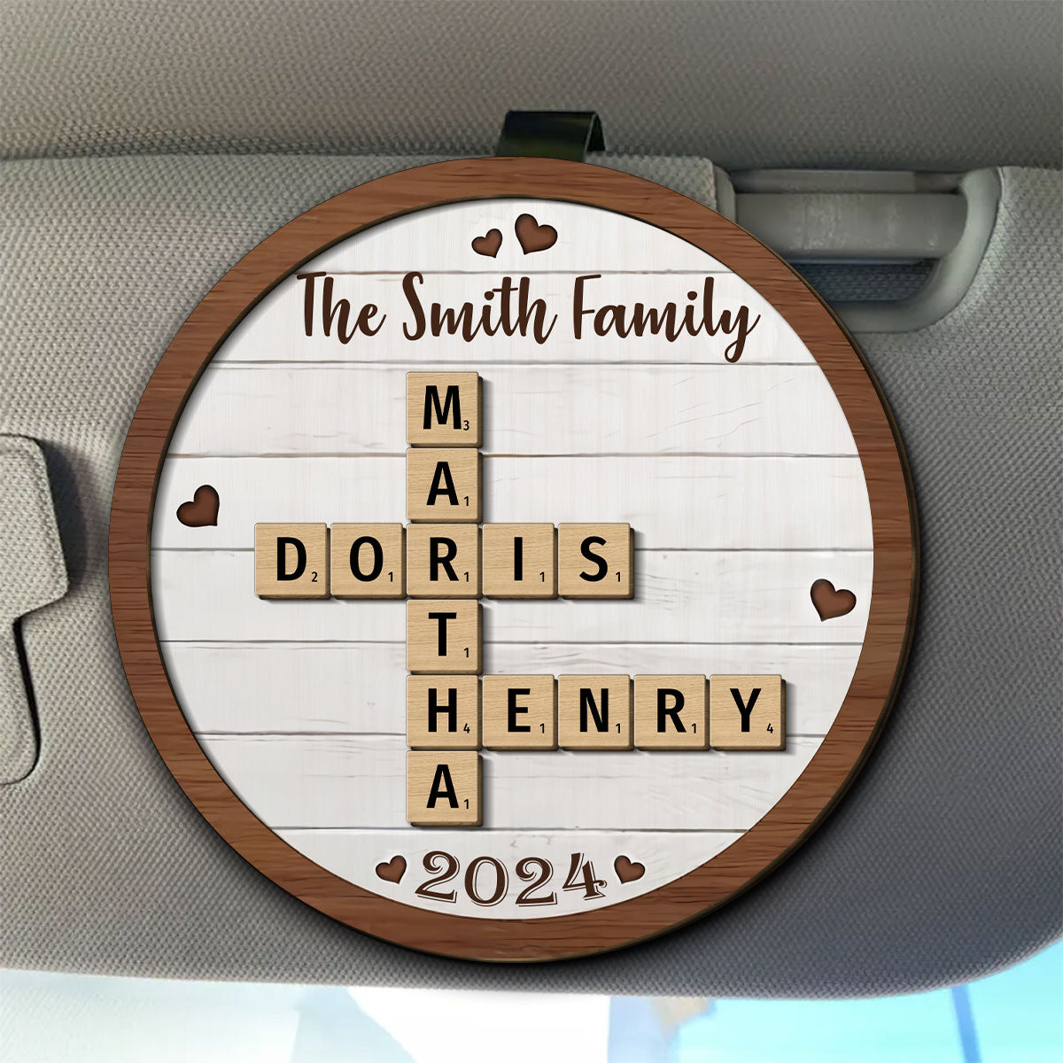Family Crossword – Personalized Custom Car Visor Clip