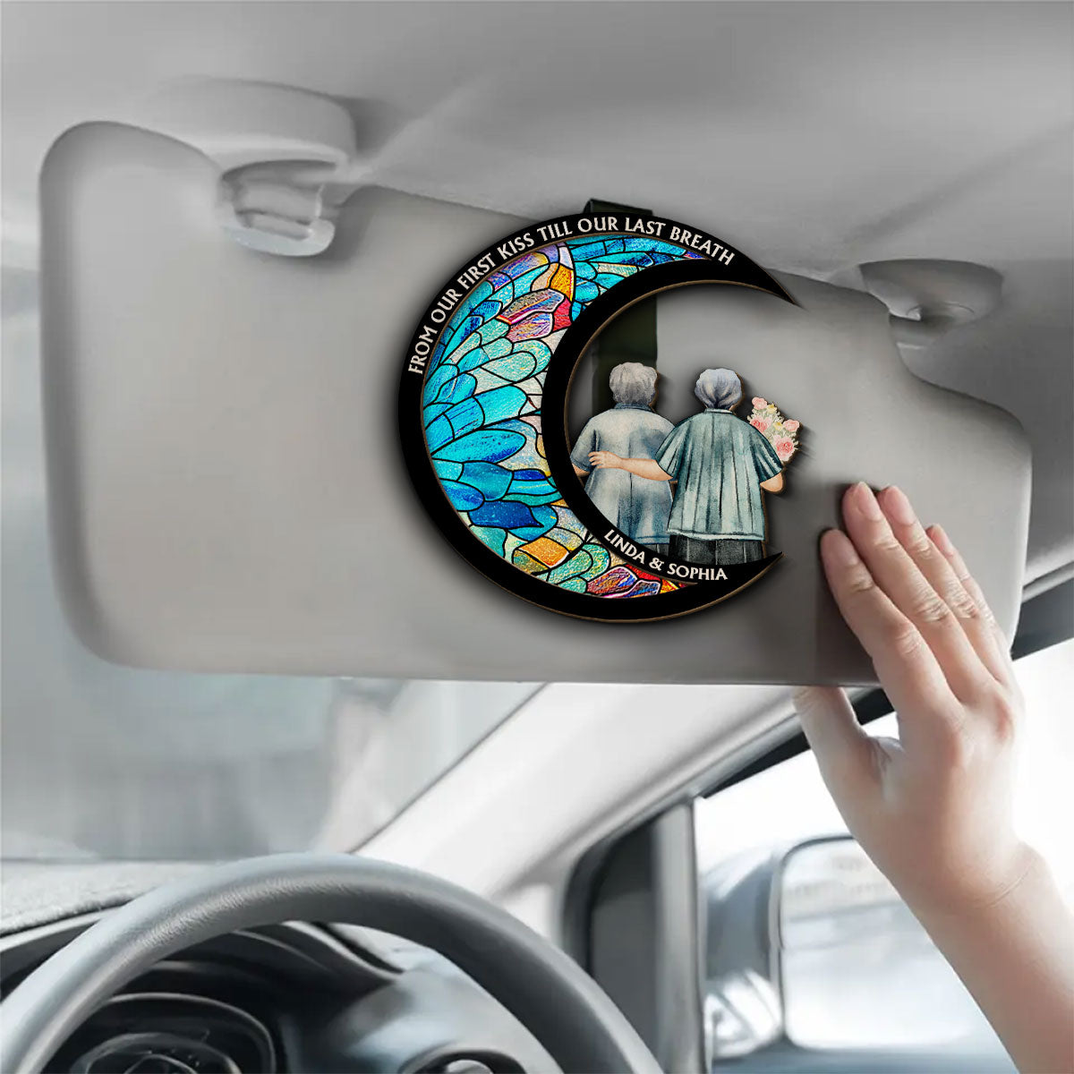 From Our First Kiss Till Our Last Breath – Personalized Custom Car Visor Clip