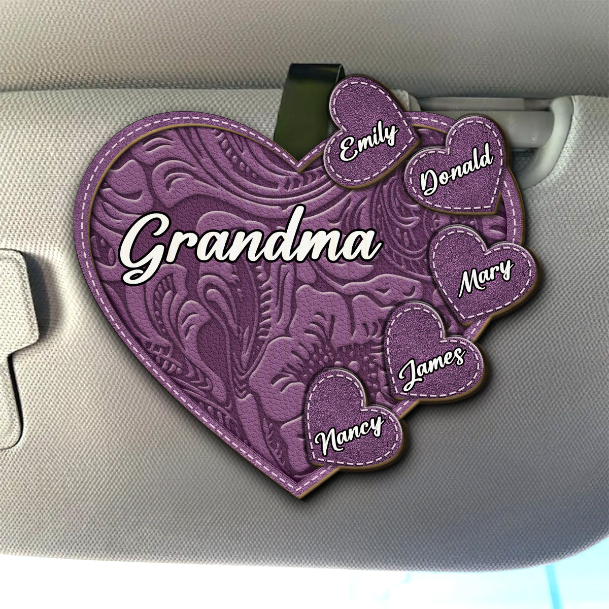 Grandma Belongs To Grandkids – Personalized Custom Car Visor Clip