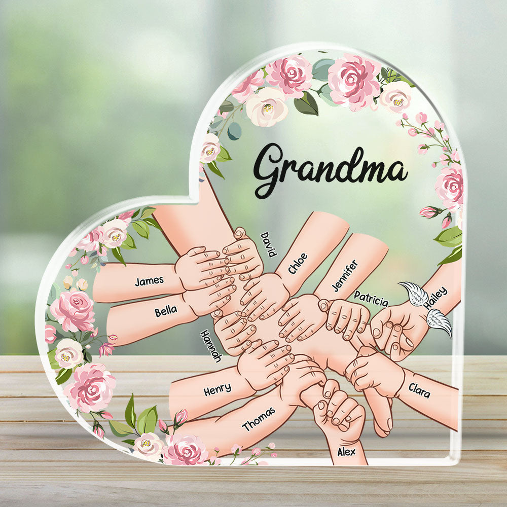 Holding Hand With Grandkids – Personalized Custom Acrylic Plaque