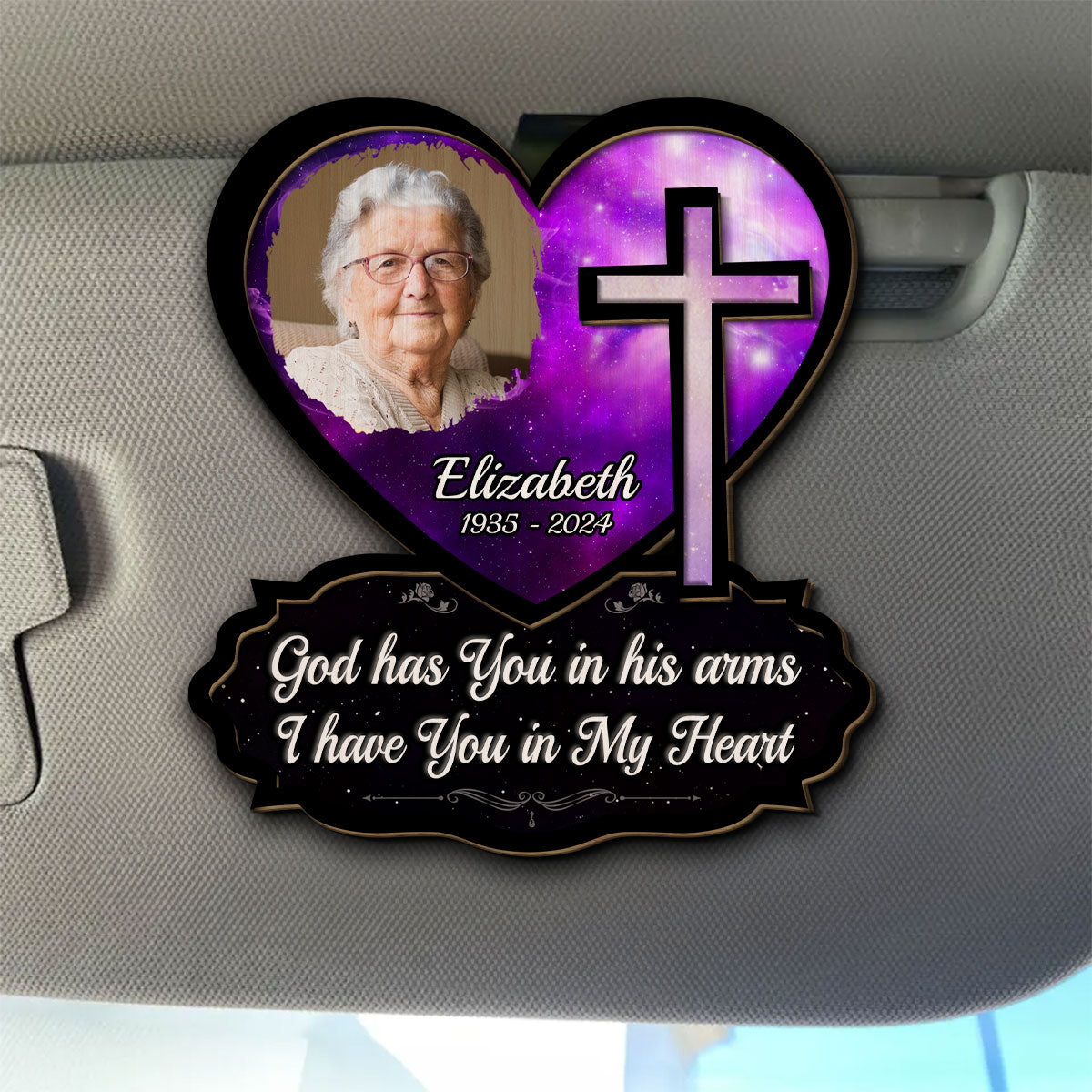 In Our Hearts – Personalized Custom Car Visor Clip