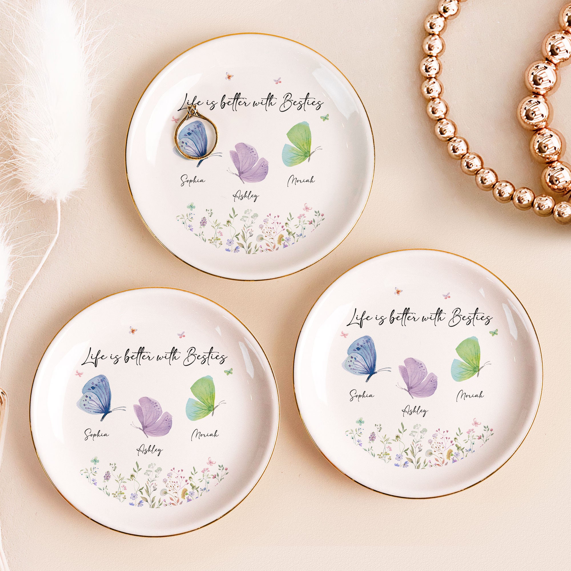 Life Is Better With Besties – Personalized Jewelry Dish
