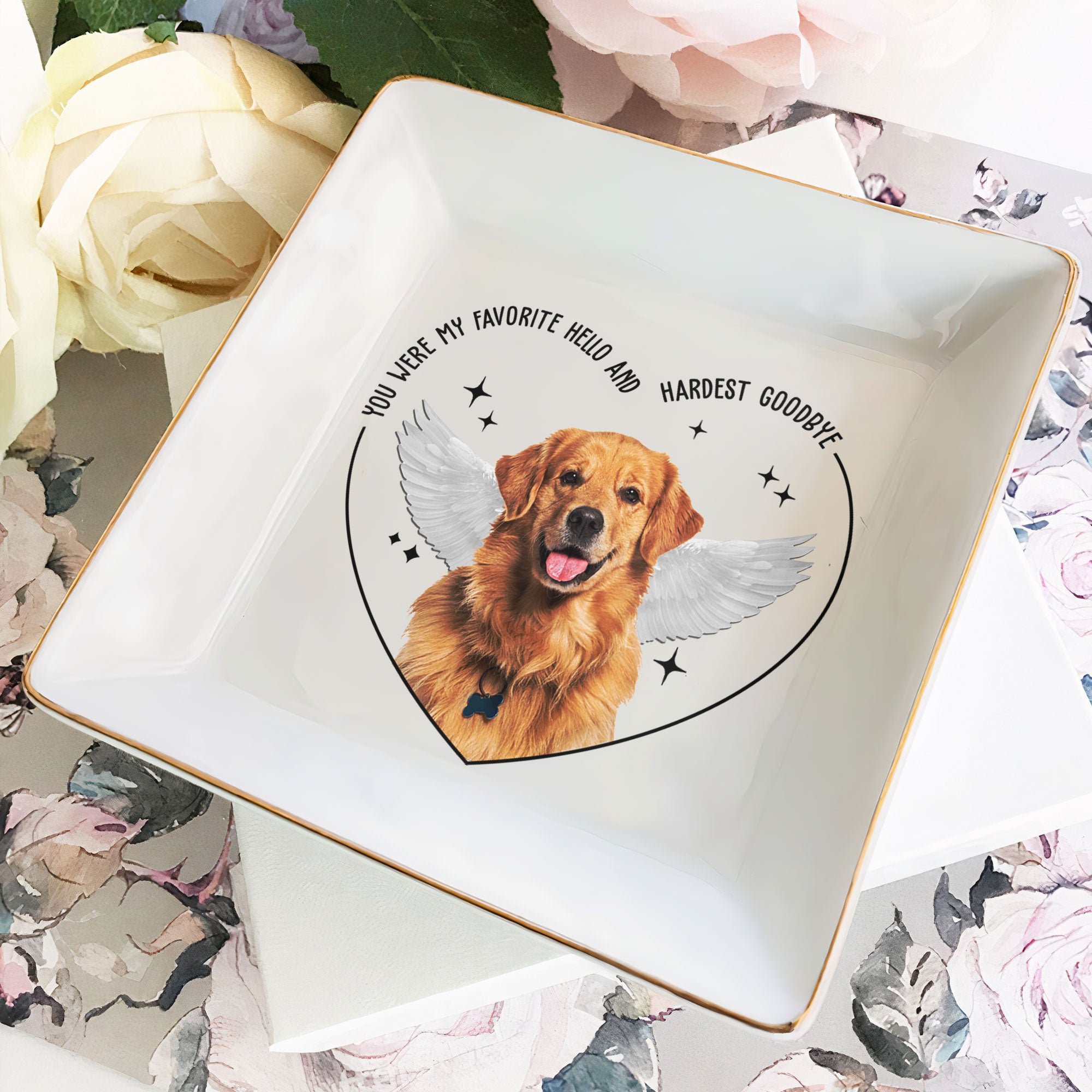 You Were My Favorite Hello And Hardest Goodbye – Personalized Photo Jewelry Dish