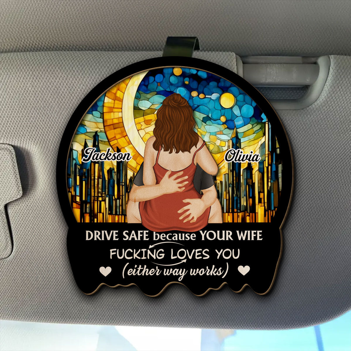 Your Wife Loves You – Personalized Custom Car Visor Clip